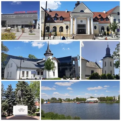 Kolaż z widokami Grodziska Mazowieckiego.